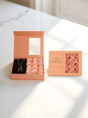 Caja de regalo flores y collar